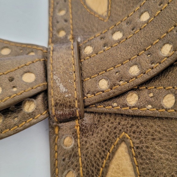 Isabella Fiore Metallic Brown Clutch Wristlet Leather Purse Small Bag Western - Picture 8 of 13